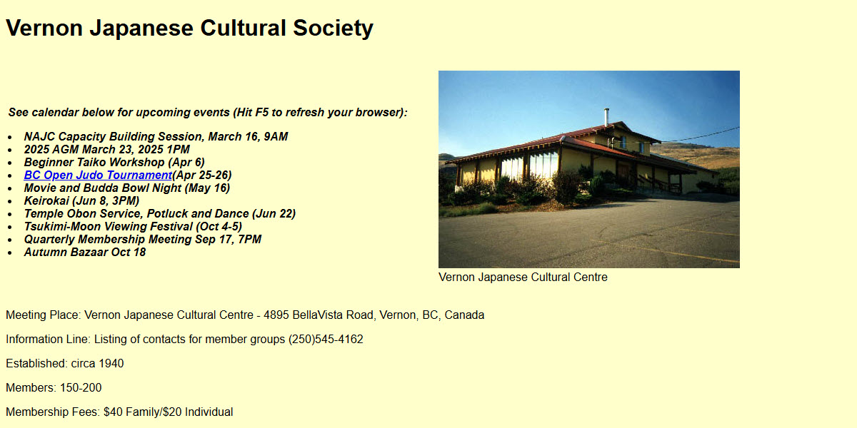 Vernon Japanese Cultural Society